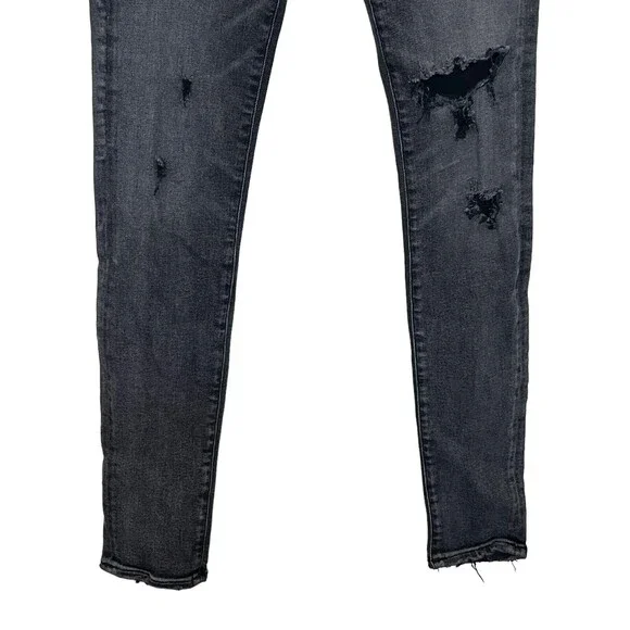Agolde Sophie High Rise Skinny Distressed Jeans Women’s 25 Dark Grey Silence - Picture 4 of 12